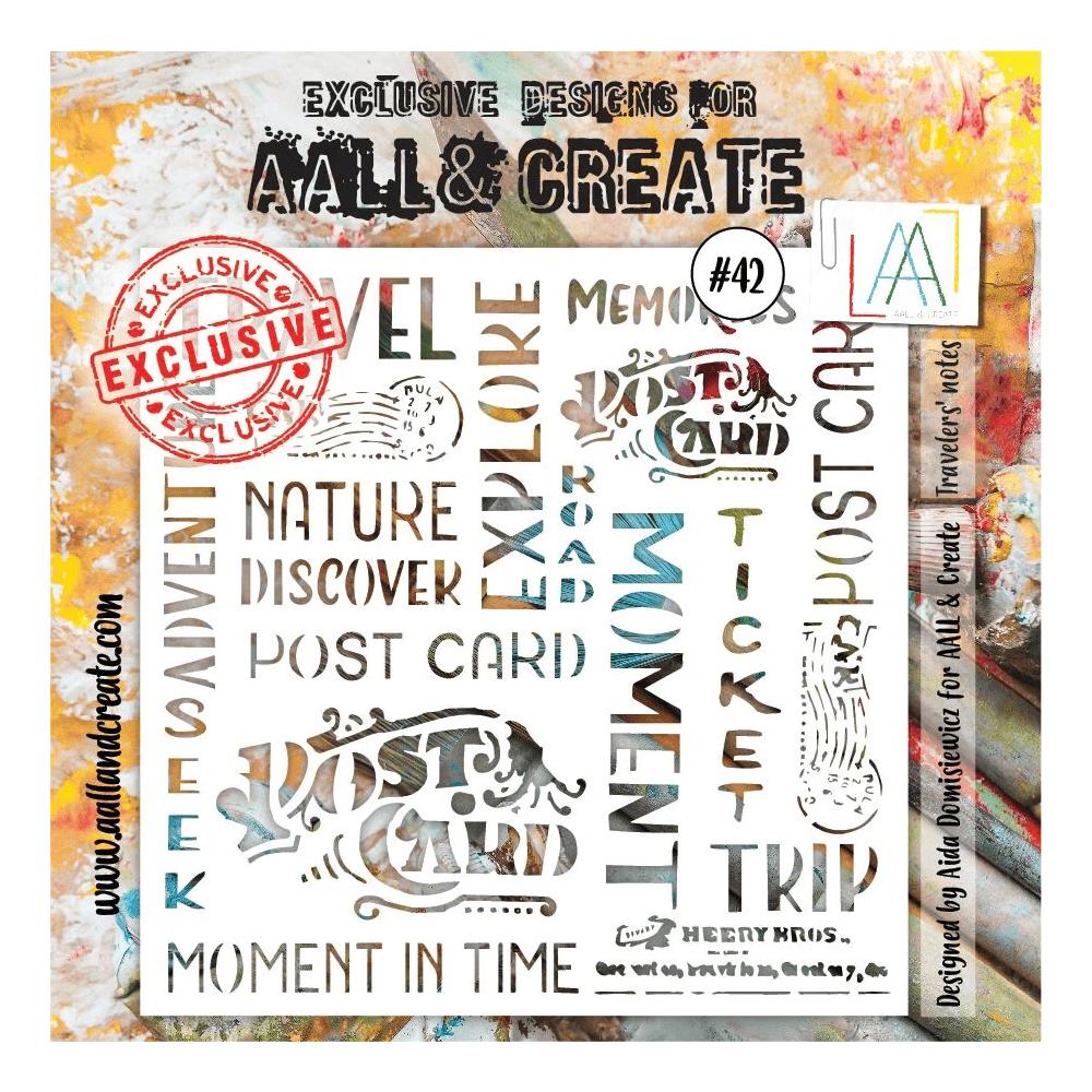 AALL And Create 6"X6" Stencil: Travelers' Notes (AALL-PC-042)
