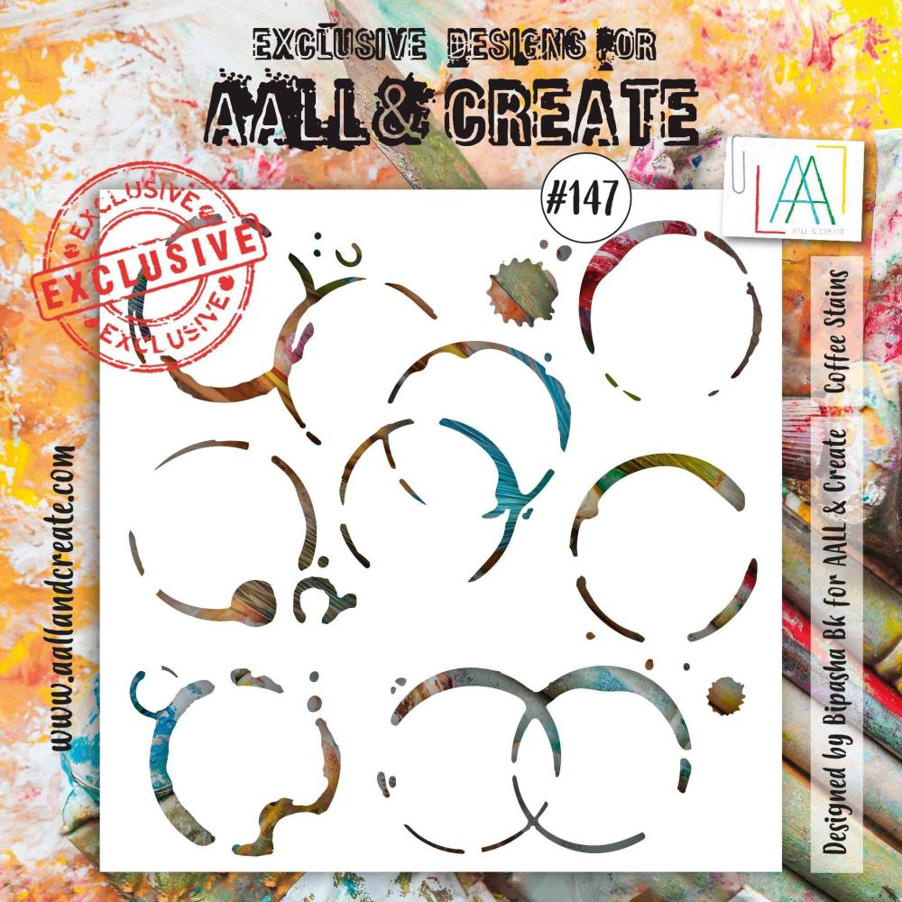 AALL And Create 6"X6" Stencil: Coffee Stains (AALL-PC-147)