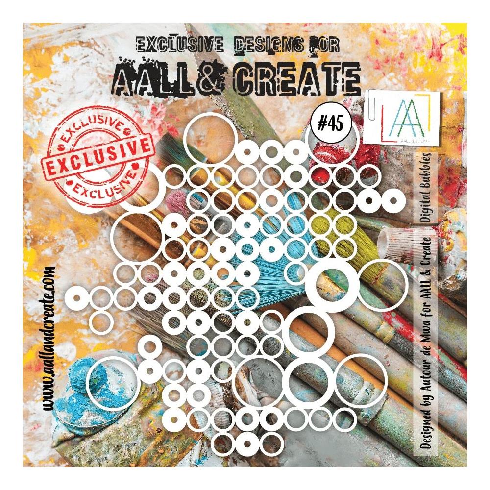 AALL And Create 6"X6" Stencil: Digital Bubbles (AALL-PC-045)
