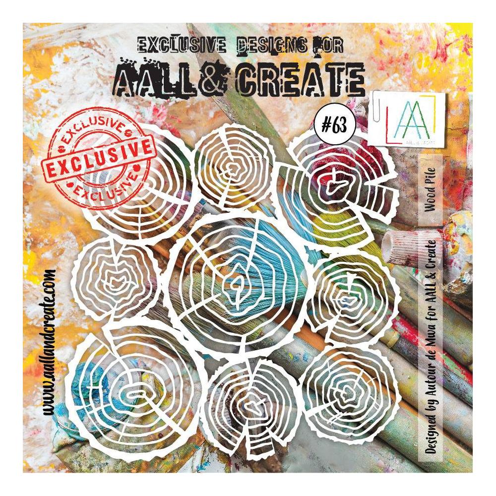 AALL And Create 6"X6" Stencil: Wood Pile (AALL-PC-063)