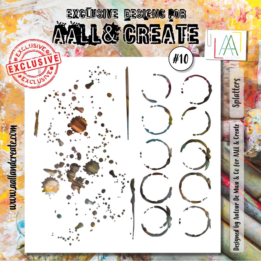 AALL And Create 6"X6" Stencil: Splatters (AALL-PC-010)