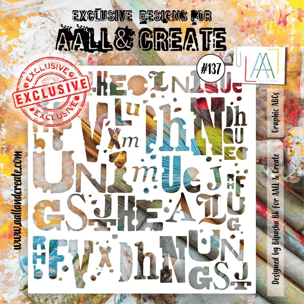 AALL And Create 6"X6" Stencil: Graphic ABCs (AALL-PC-137)