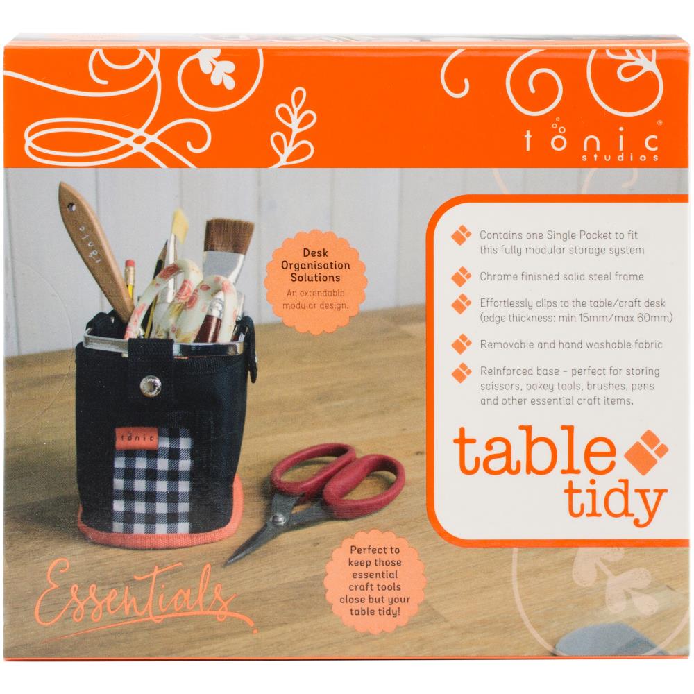 Tonic Studios Table Tidy Single Pocket: Black/Orange (1644E)