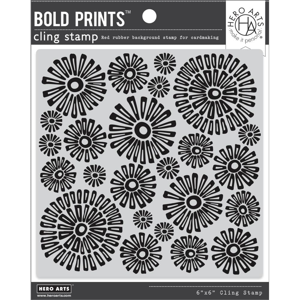 Hero Arts Bold Prints 6"X6" Cling Stamp: Sunburst Flowers (5A0025RV1G8J4)