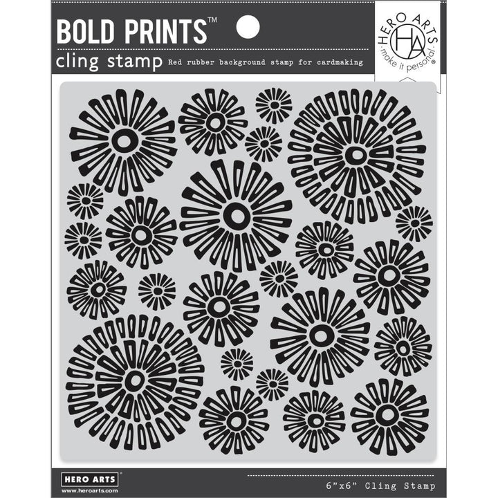 Hero Arts Bold Prints 6"X6" Cling Stamp: Sunburst Flowers (5A0025RV1G8J4)