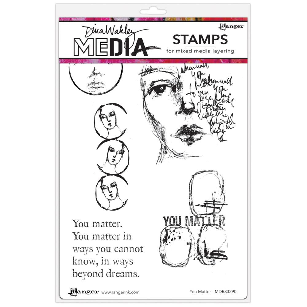 Dina Wakley 6"X9" Media Cling Stamps: You Matter (MDR1G7X1)