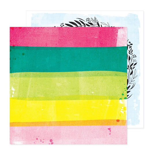 Vicki Boutin Bold And Bright 12"X12" Double-Sided Cardstock: Rainbow Stripes (5A0026K41G92L)