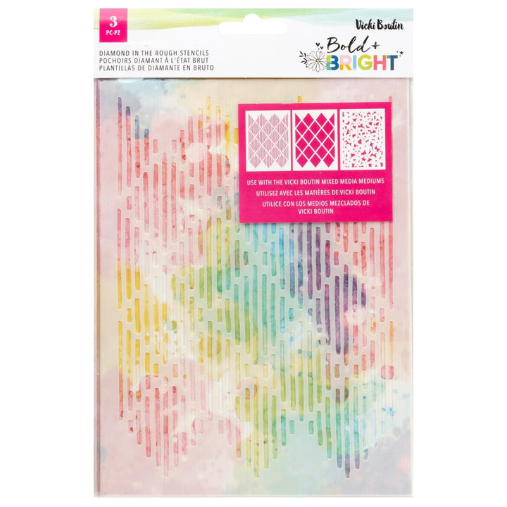 Vicki Boutin Bold And Bright Stencil Pack: Diamond In The Rough, 3/Pkg (5A0026K51G91V)