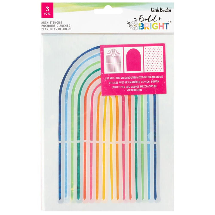 Vicki Boutin Bold And Bright Stencil Pack: Arches, 3/Pkg (5A0026JG1G91Z)