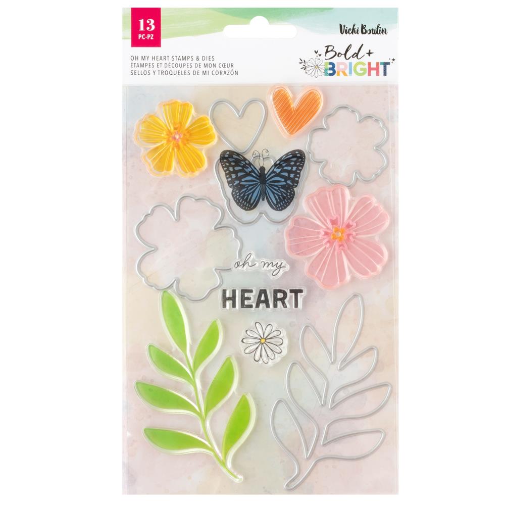 Vicki Boutin Bold And Bright Stamp & Die Set: Oh My Heart (5A0026K31G92H)