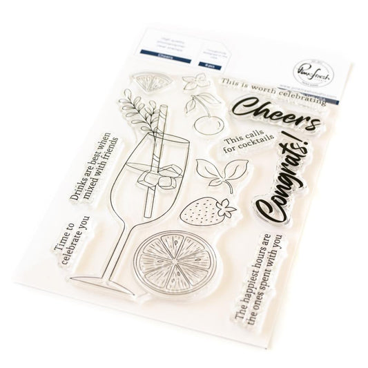 Pinkfresh Studio 4"X6" Clear Stamp Set: Cheers (5A00233J1G66L)