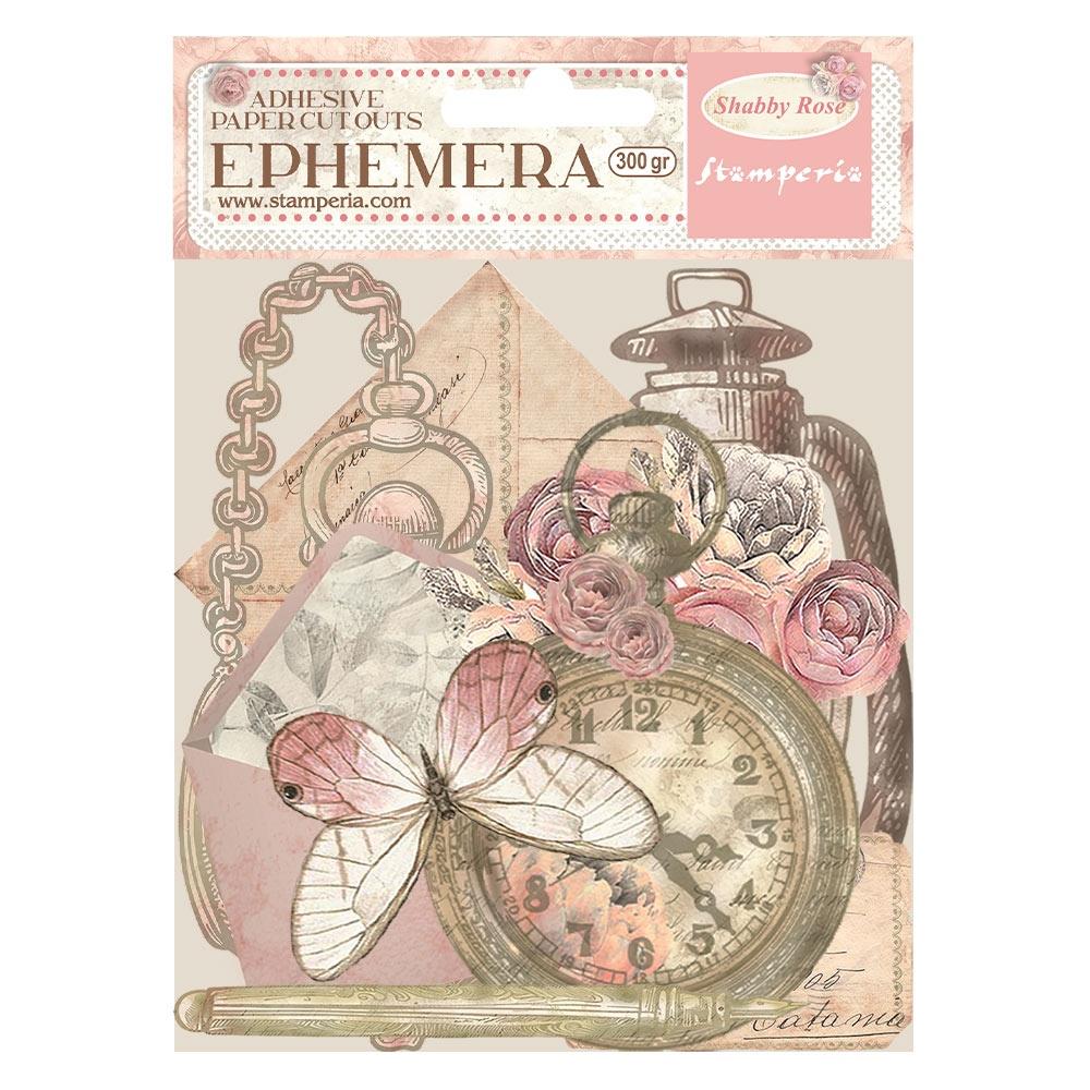 Stamperia Shabby Rose Cardstock Ephemera Adhesive Paper Cut Outs (5A00255X1G82L)