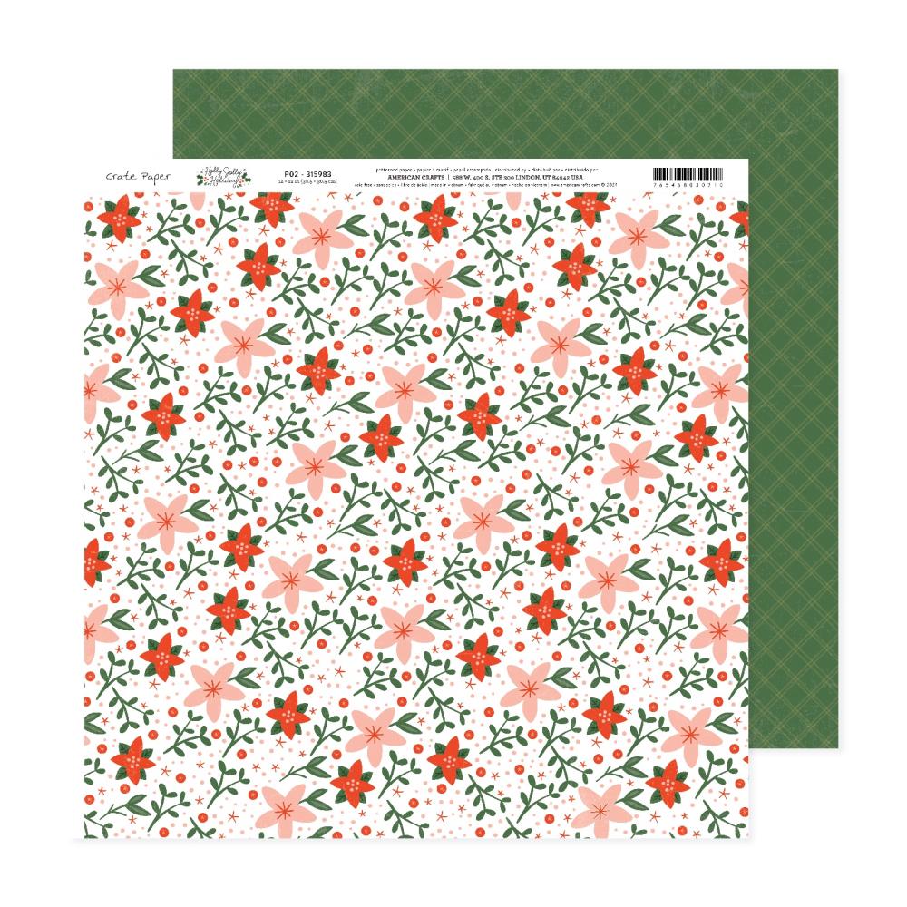 Crate Paper Holly Jolly 12"X12" Double-Sided Cardstock: #2 (5A0027911G9HQ)