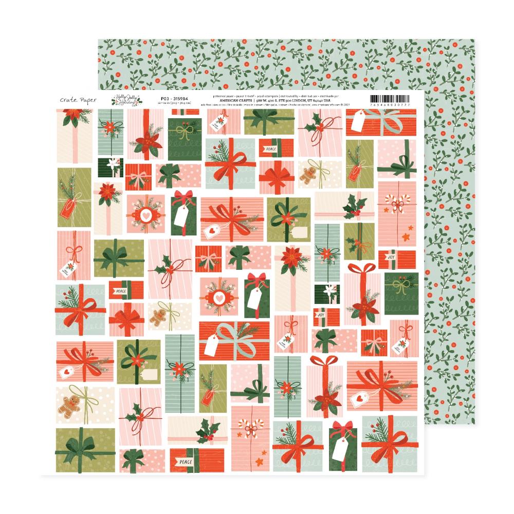 Crate Paper Holly Jolly 12"X12" Double-Sided Cardstock: #3 (5A0027911G9HR)