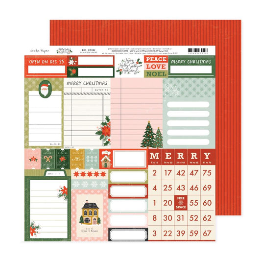 Crate Paper Holly Jolly 12"X12" Double-Sided Cardstock: #1 (5A0027911G9JT)