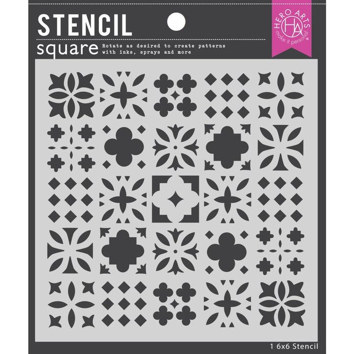 Hero Arts 6"X6" Stencil: Decorative Tile Pattern (5A0027QG1GB1Q)