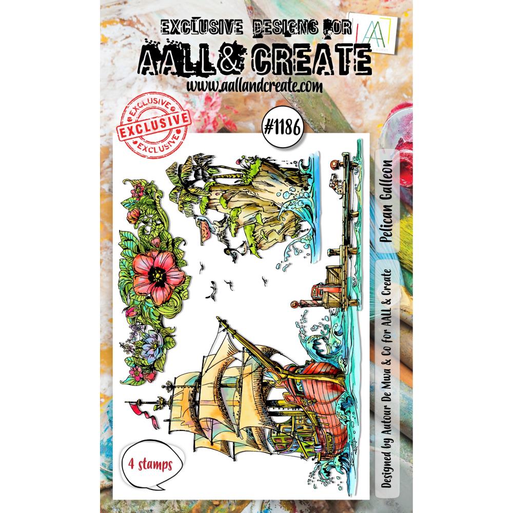 AALL And Create A6 Photopolymer Clear Stamp Set: Pelican Galleon (5A0027FV1G9R8)