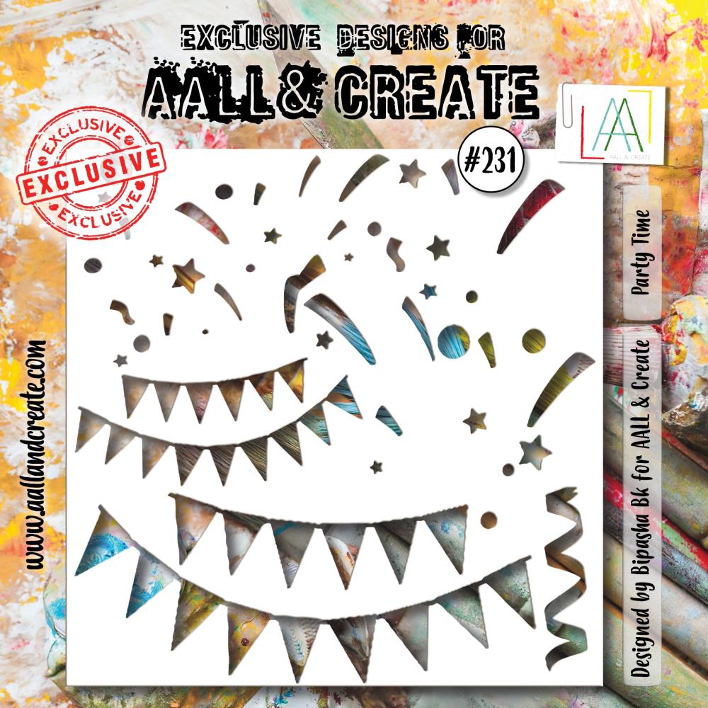 AALL And Create 6"X6" Stencil: Party Time (5A0027FN1G9RW)