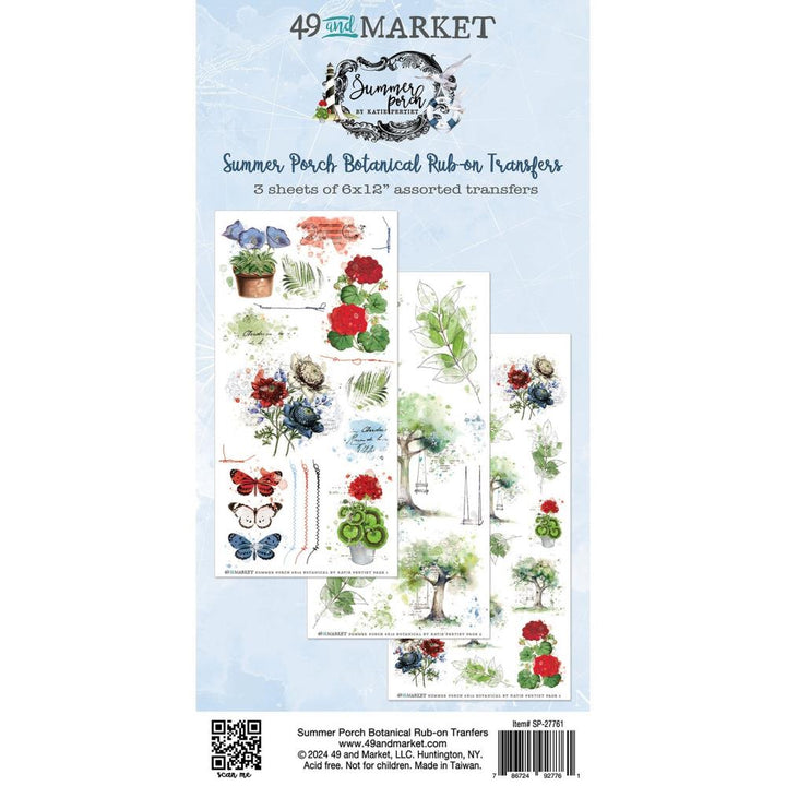 49 and Market Summer Porch Rub-on Transfer Set: Botanical (5A0021HY1G4FC)