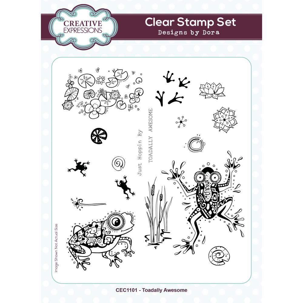 Creative Expressions 6"X8" Clear Stamp Set: Toadally Awesome, Designs By Dora (5A0028341GB5F)