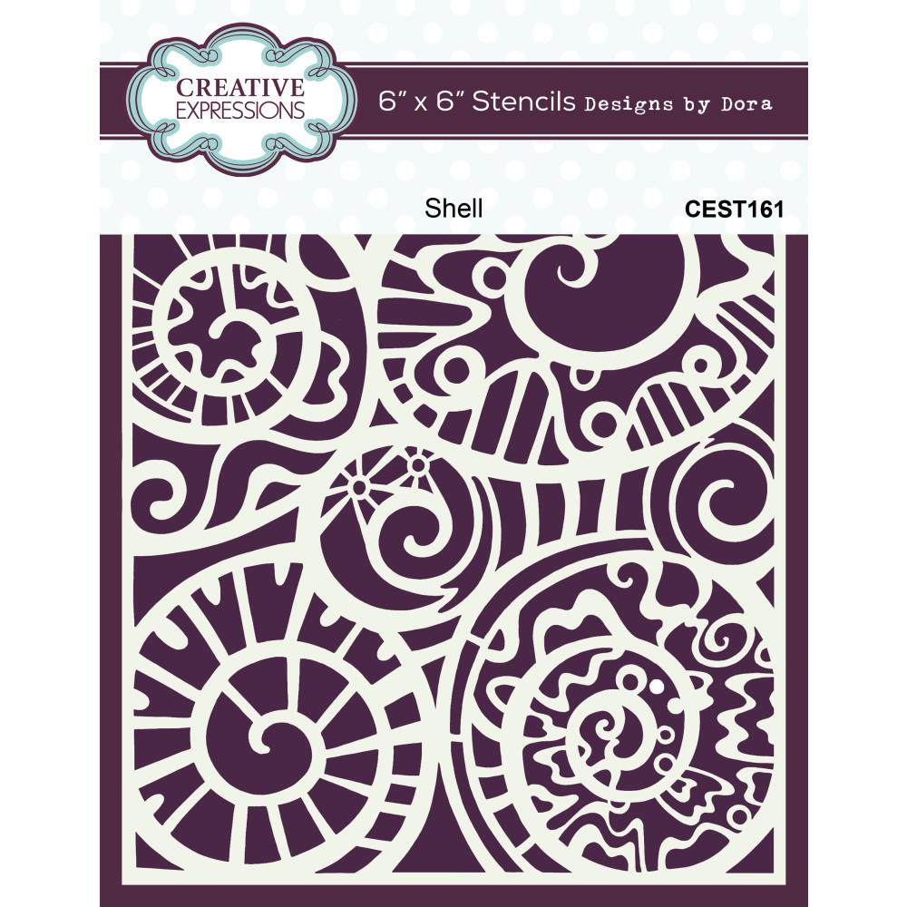 Creative Expressions 6"X6" Stencil: Shell, Designs By Dora (5A00283Z1GB5J)