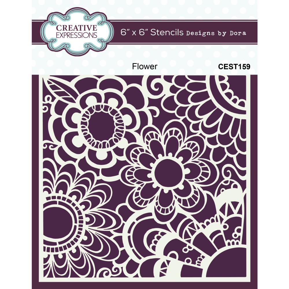 Creative Expressions 6"X6" Stencil: Flower, Designs By Dora (5A00283P1GB5T)