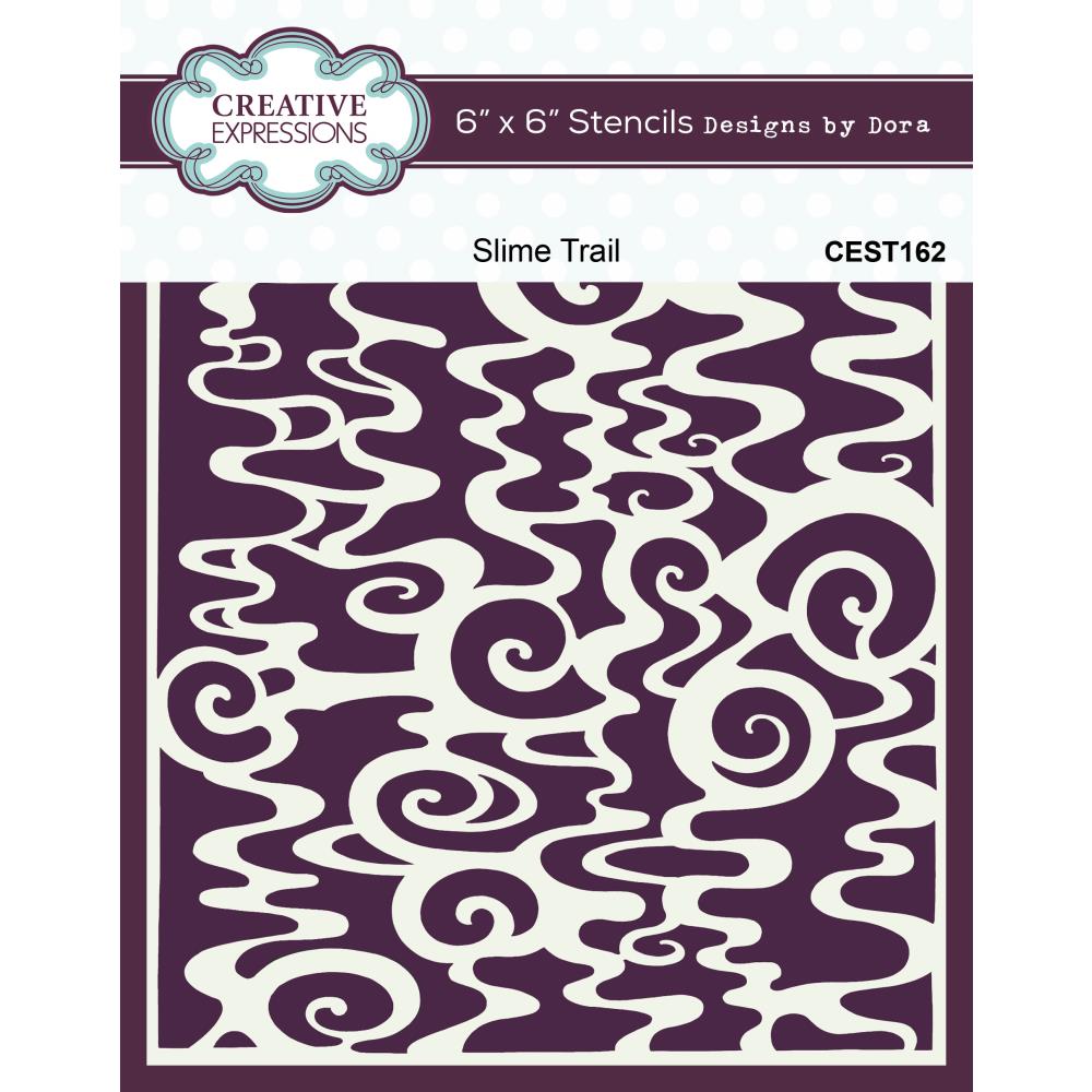 Creative Expressions 6"X6" Stencil: Slime Trail, Designs By Dora (5A0028361GB5X)