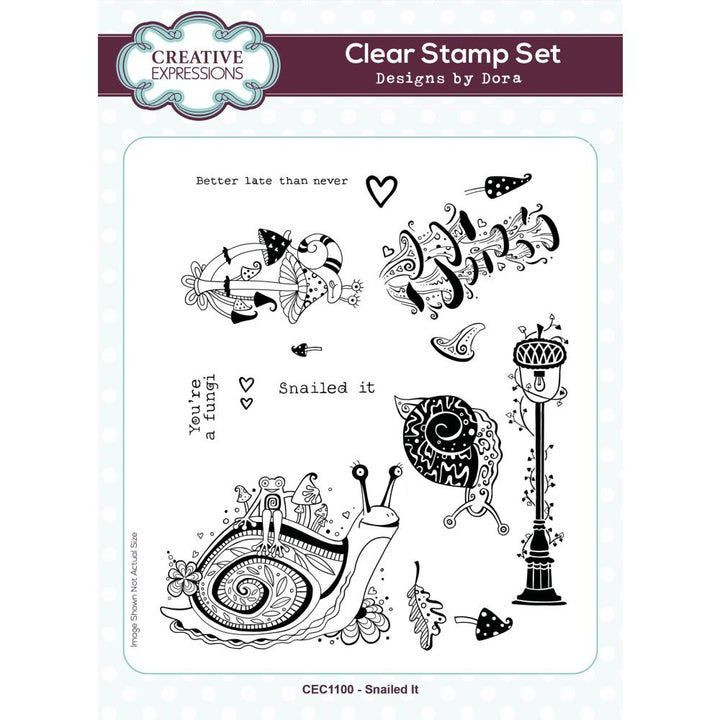 Creative Expressions 6"X8" Clear Stamp Set: Snailed It, Designs By Dora (5A00283R1GB64)