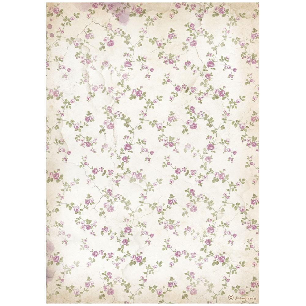 Stamperia Lavender A4 Rice Paper Sheet: Little Flowers Background (5A0027H41G9SD)