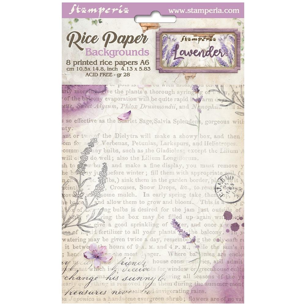 Stamperia Lavender A6 Assorted Rice Paper Backgrounds, 8/Pkg (5A0027GK1G9SJ)