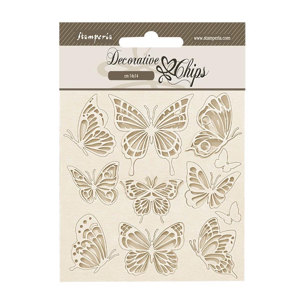 Stamperia Lavender 5.5"X5.5" Decorative Chips: Butterflies (5A0027GR1G9SQ)