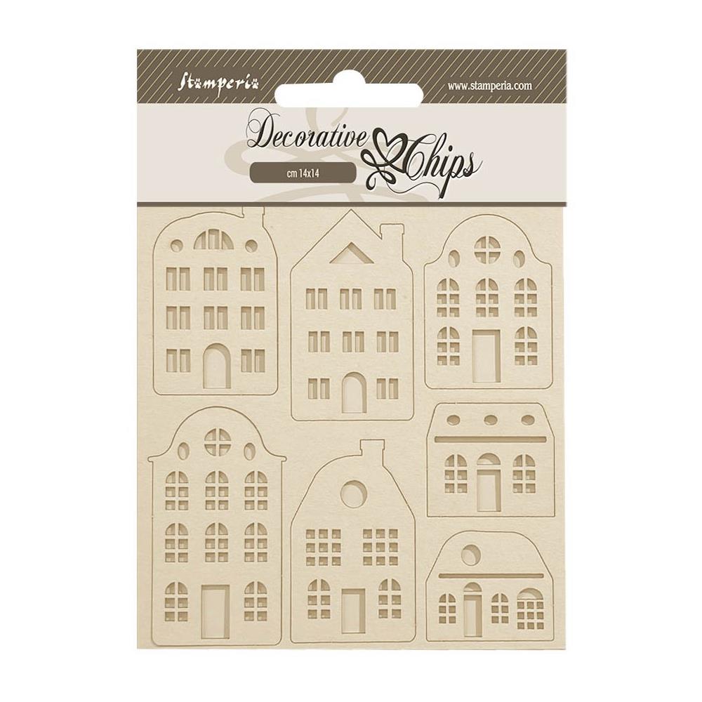 Stamperia Lavender 5.5"X5.5" Decorative Chips: Cozy Houses (5A0027HY1G9SR)