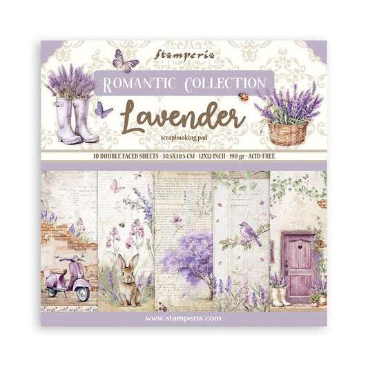 Stamperia Lavender 12"X12" Double-Sided Paper Pad, 10/Pkg (5A0027HZ1G9SS)