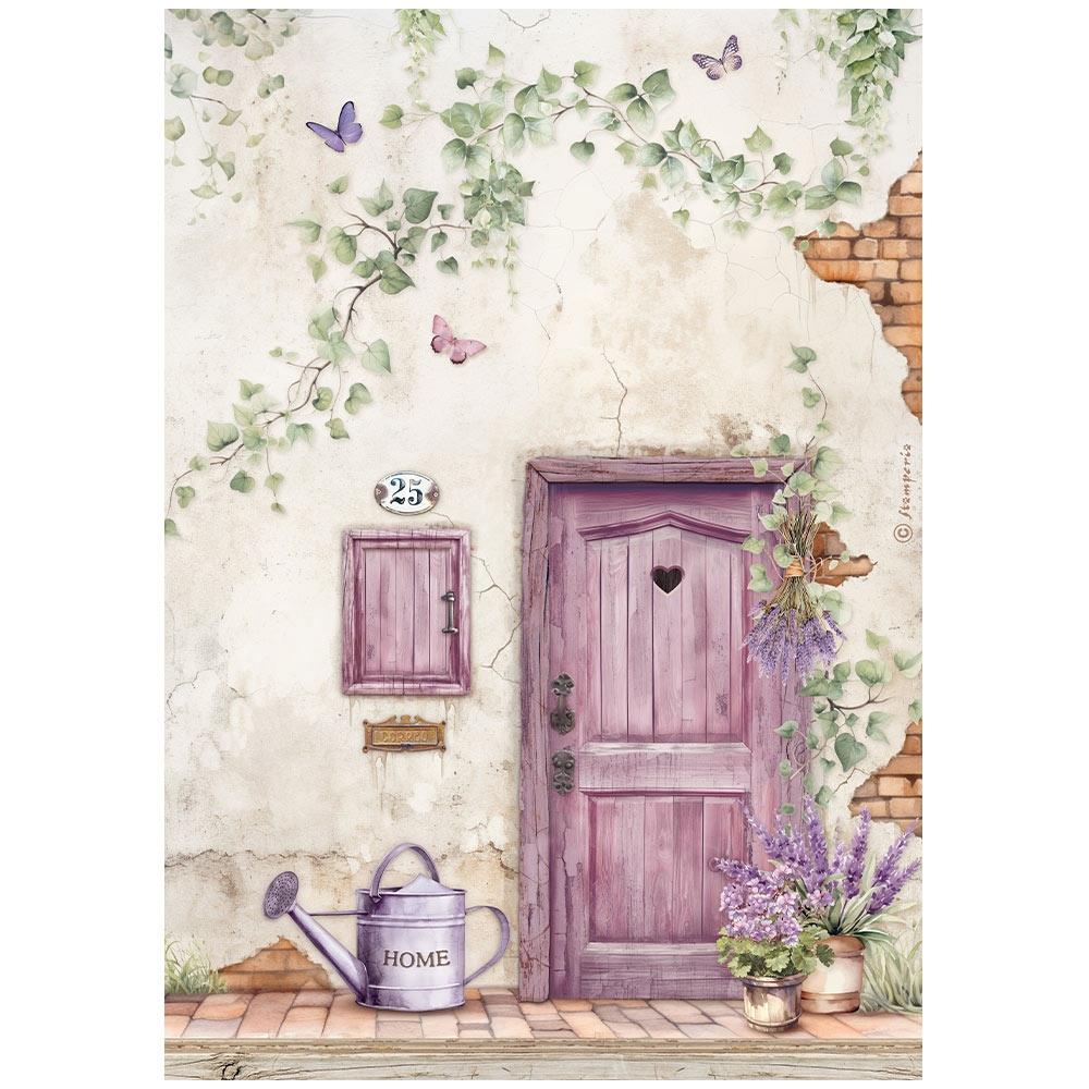 Stamperia Lavender A4 Rice Paper Sheet: Door (5A0027HX1G9T3)