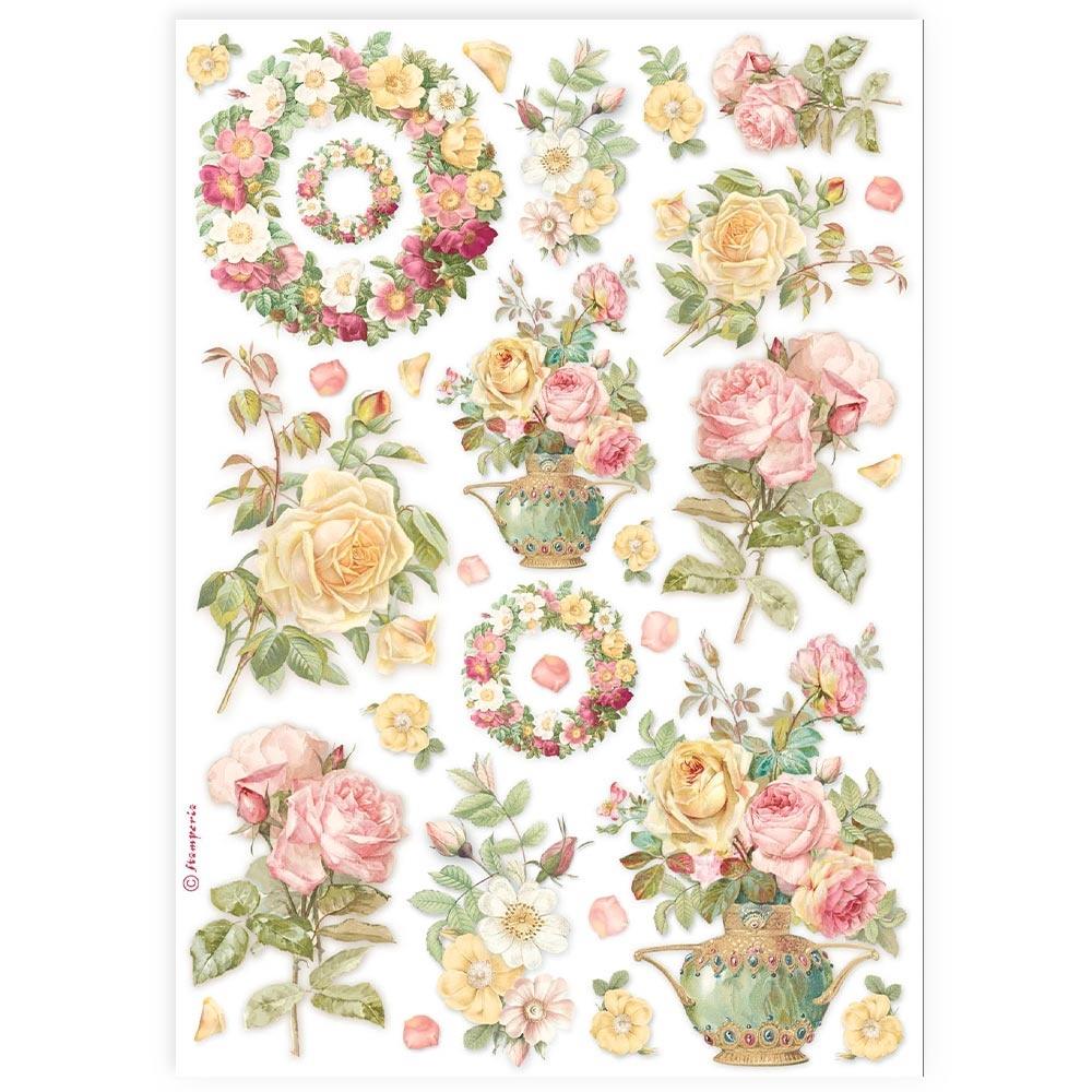 Stamperia A4 Rice Paper Sheet: Garlands And Roses (5A0027N81G9Z5)