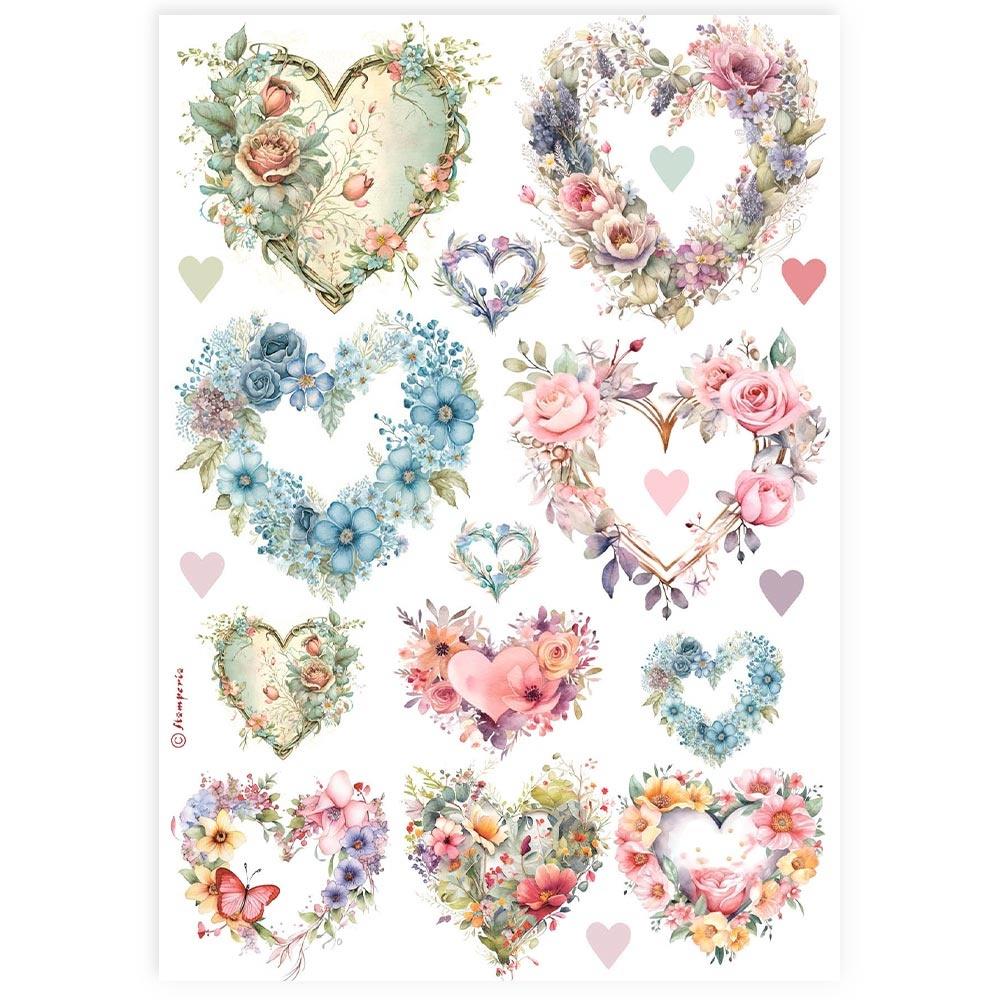 Stamperia A4 Rice Paper Sheet: Hearts (5A0027N71G9Z8)