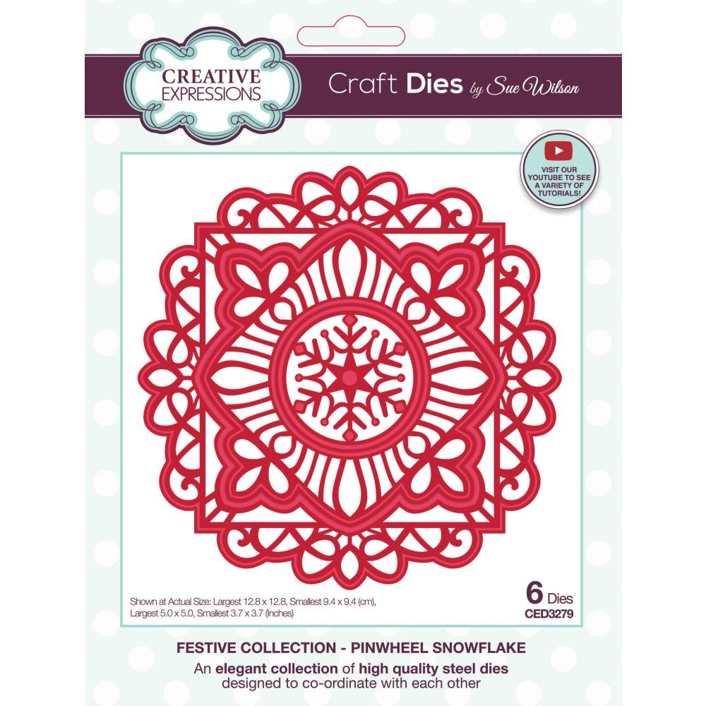 Creative Expressions Craft Dies: Festive Pinwheel Snowflake, By Sue Wilson (5A0028331GB5R)