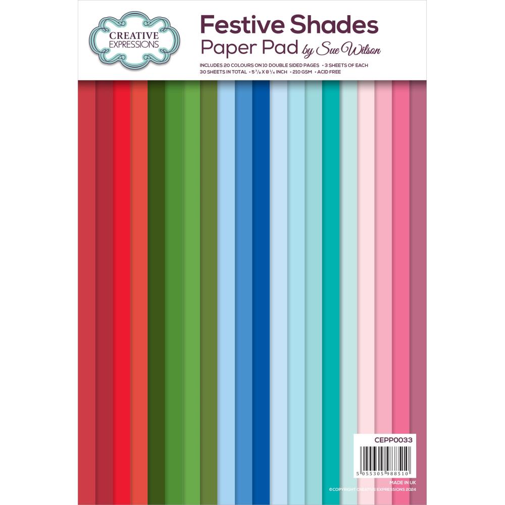 Creative Expressions Festive Shades 6"X8" Paper Pad, By Sue Wilson (5A0028311GB5Y)