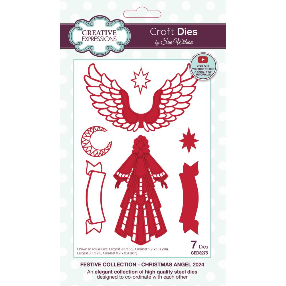 Creative Expressions Craft Dies: Festive Christmas Angel 2024, By Sue Wilson (5A00283J1GB5Z)