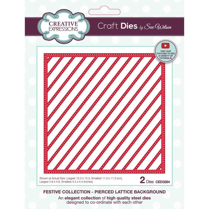 Creative Expressions Craft Dies: Festive Pierced Lattice Background, By Sue Wilson (5A0028401GB63)