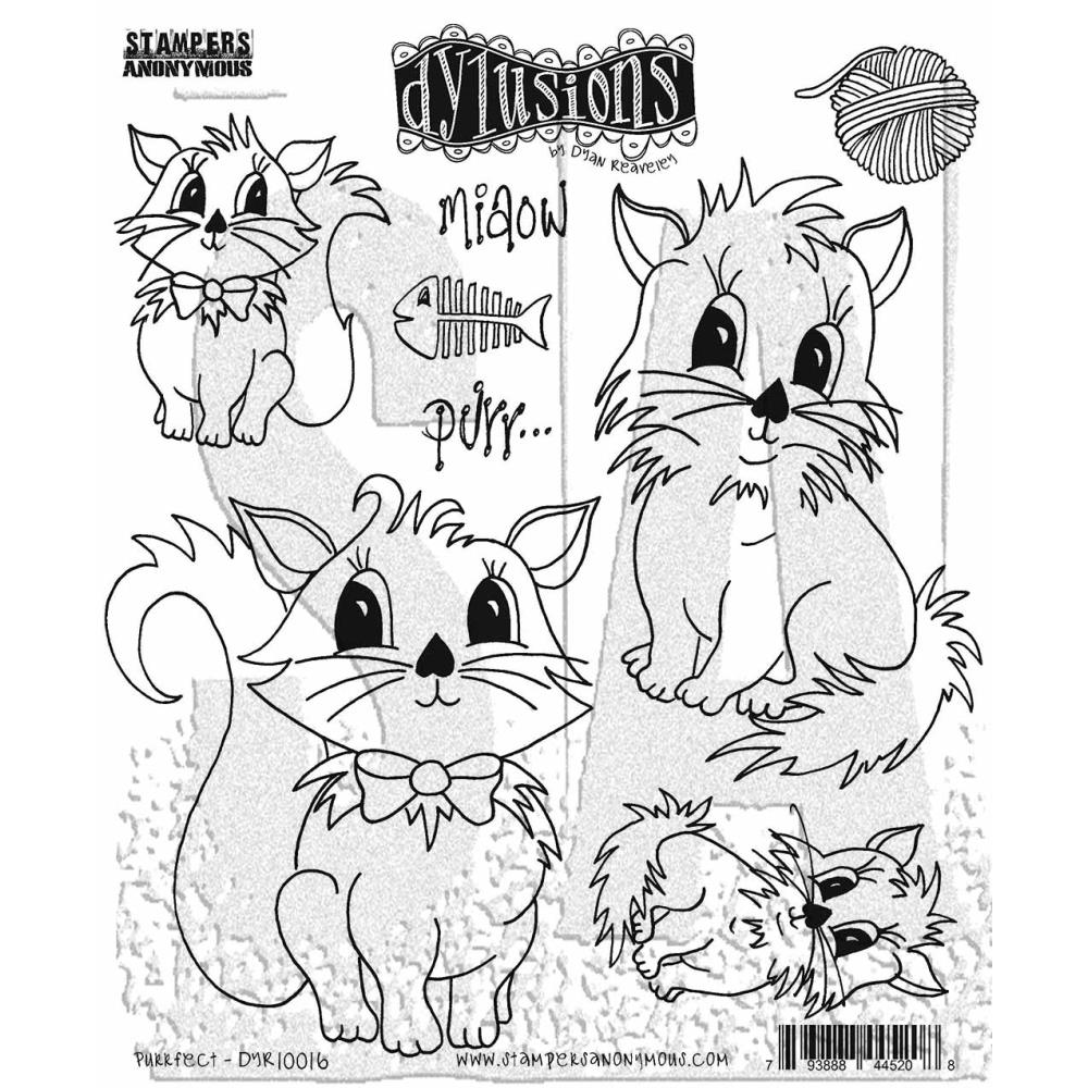 Dylusions 8.5"X7" Cling Stamp Collections: Purrfect (DYRC1GDGP)