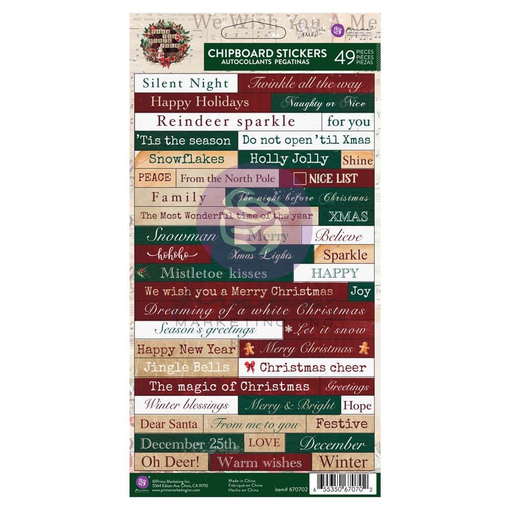 Prima Marketing From The North Pole Chipboard Stickers, 49/Pkg (5A00288B1GB95)