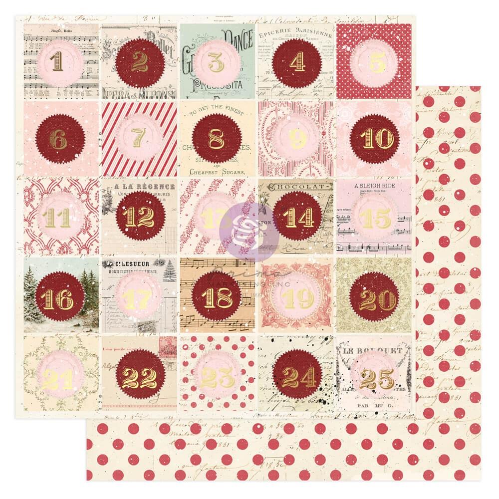 Prima Marketing 25 & Peppermint 12"X12" Double-Sided Cardstock: Sweetest Advent, by Frank Garcia (5A00288R1GB9J)