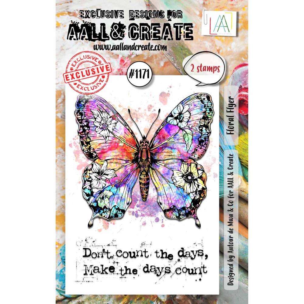 AALL And Create A7 Photopolymer Clear Stamp Set: Floral Flyer (5A0029DQ1GCRS)