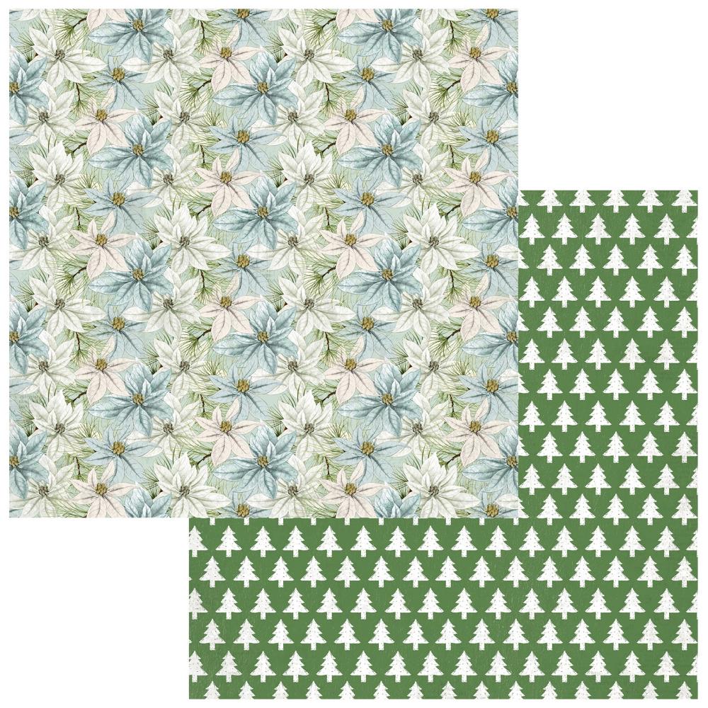 49 and Market Evergreen Season 12"X12" Double-Sided Cardstock: December Florals (5A0027P91GB11)