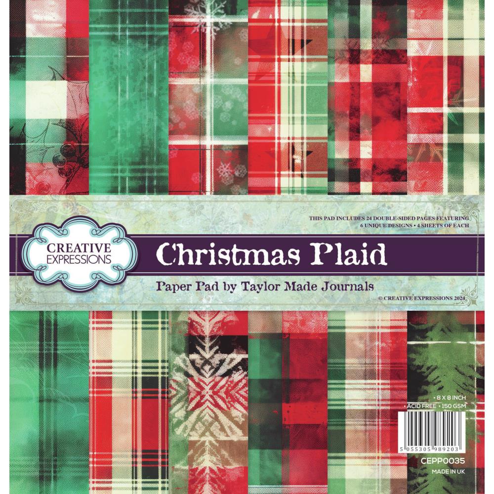 Creative Expressions Taylor Made Journals 8"X8" Paper Pad: Christmas Plaid (5A002B6C1GDMN)