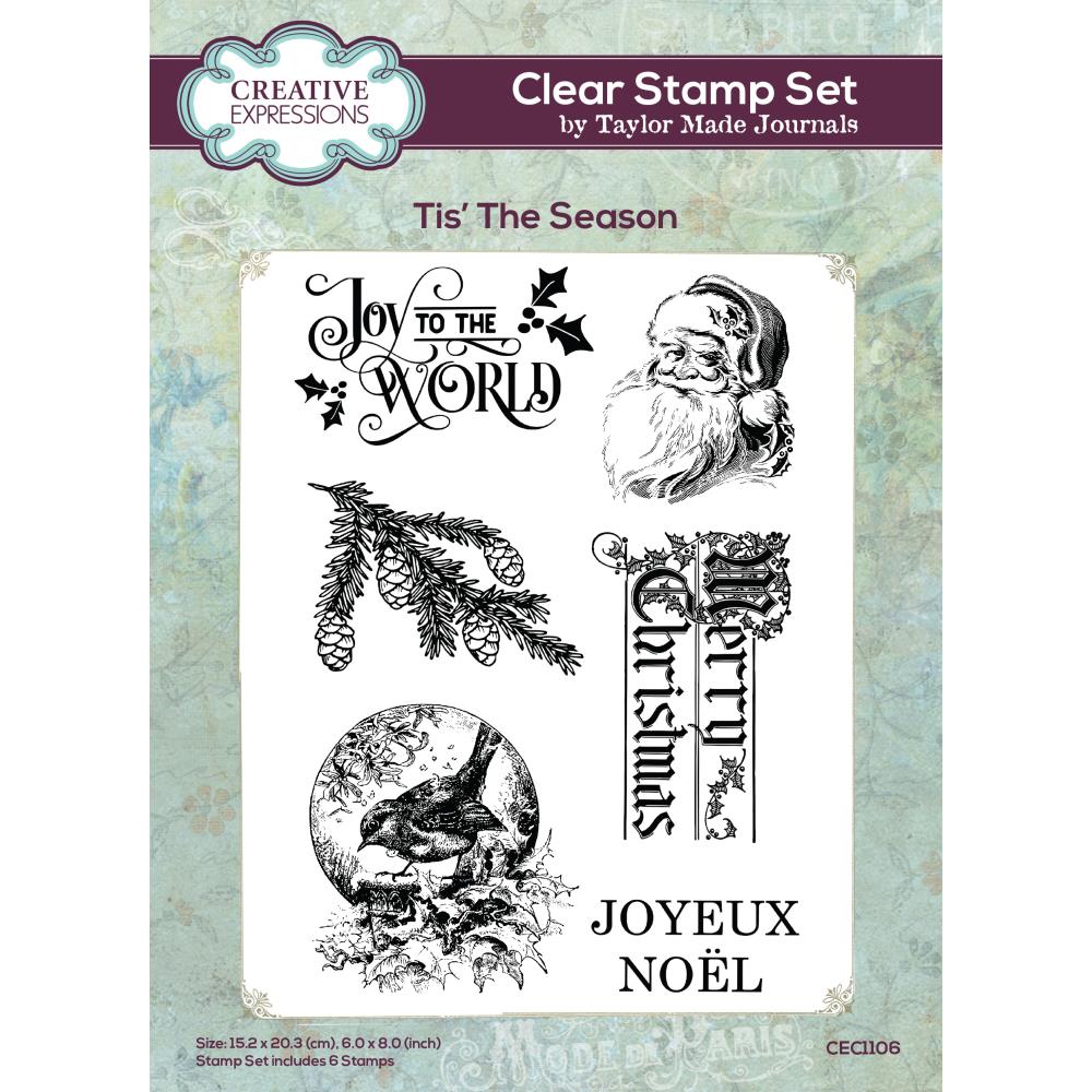 Creative Expressions Taylor Made Journals 6"X8" Clear Stamp: Tis' The Season (5A002B581GDNR)