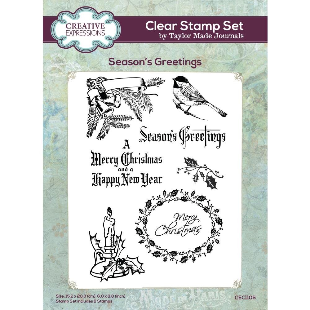 Creative Expressions Taylor Made Journals 6"X8" Clear Stamp: Season's Greetings (5A002B5F1GDNQ)