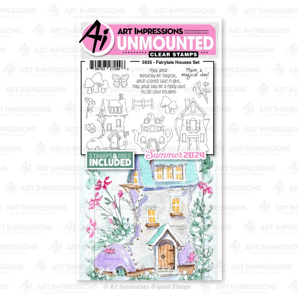 Art Impressions Watercolor Journals Stamp & Die Set: Fairytale Houses (5A002BCN1GDW5)