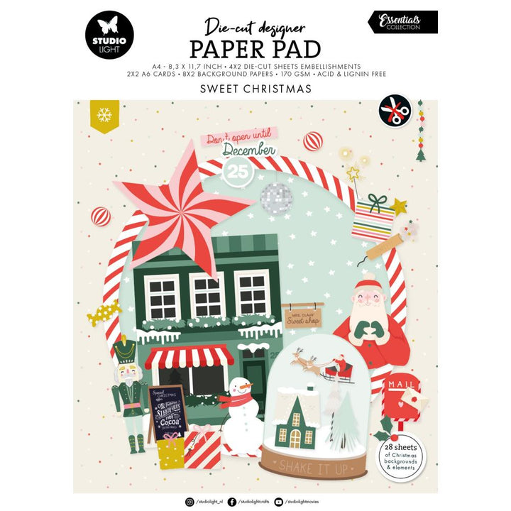 Studio Light 8.26"X11.57" Designer Die-Cut Paper Pad: Nr. 218, Sweet Christmas, 28/Pkg (5A002BF11GDZ7)